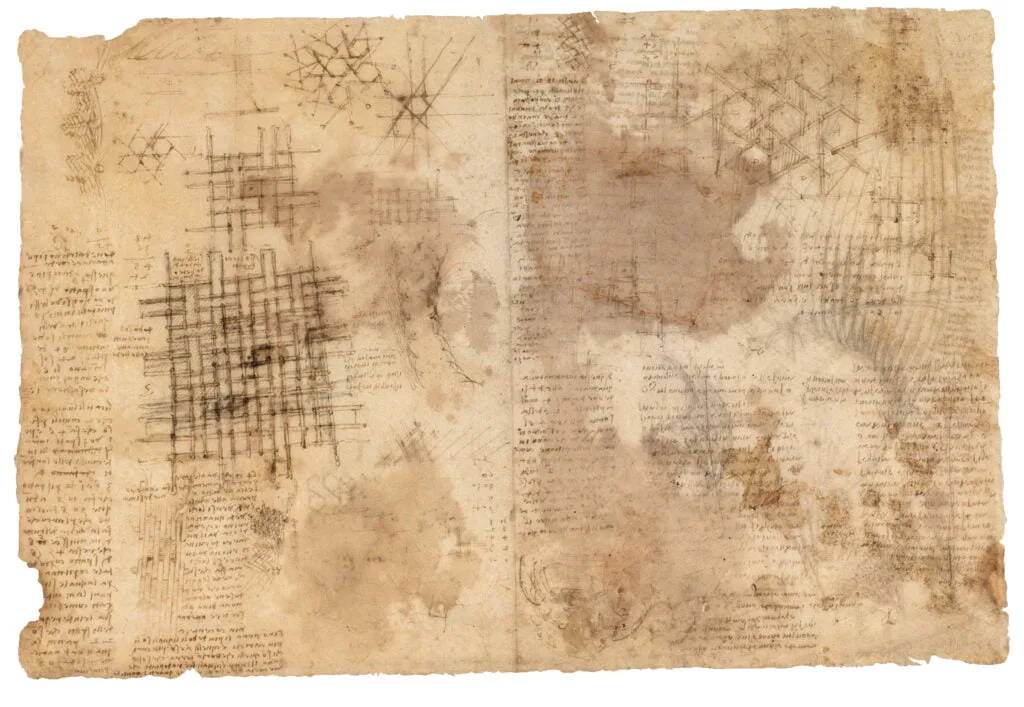 codex de Leonard de Vinci pergola en bois