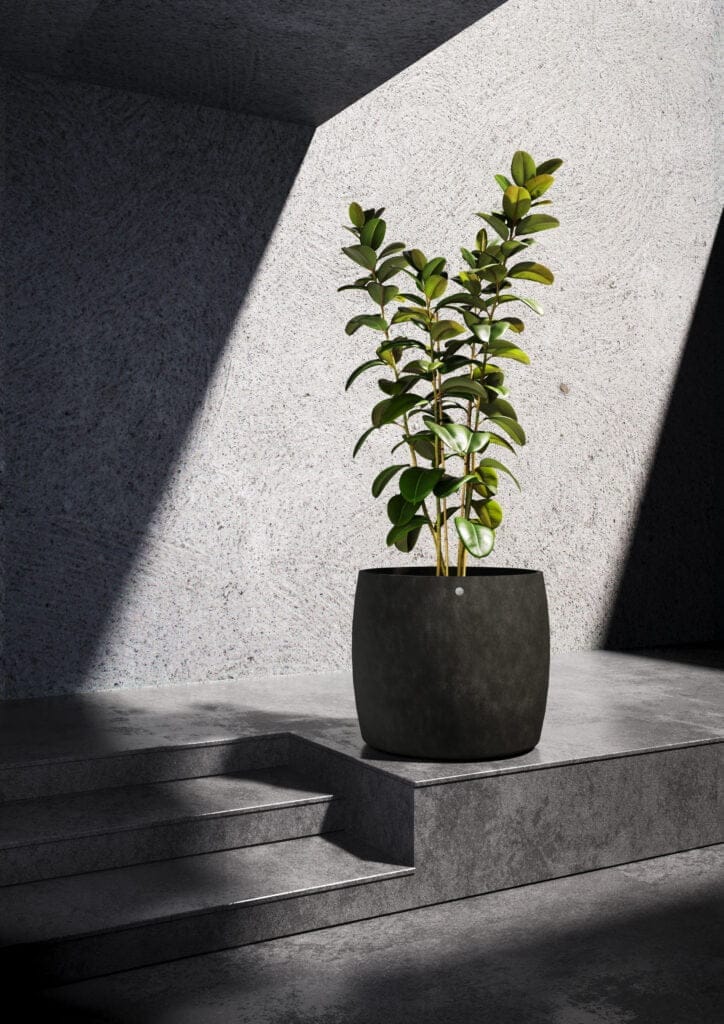 pots design noir extérieur