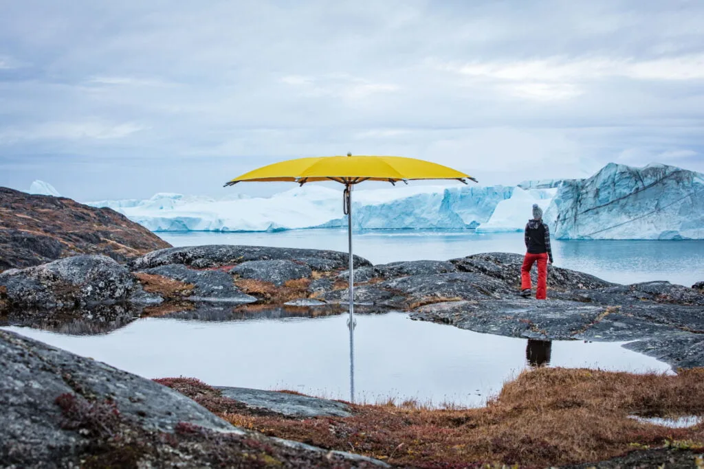 photo d'un parasol Tucci dans les montagnes