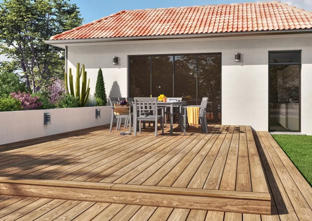 Photo de la terrasse en bois d'une maison