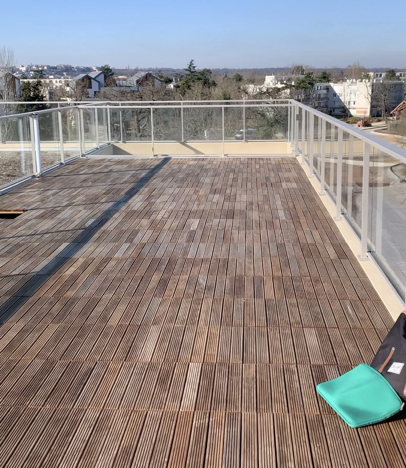 Photo avant aménagement paysagiste d'un toit-terrasse au Vésinet
