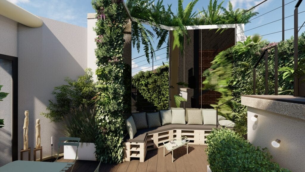 photo d'une terrase en 3D