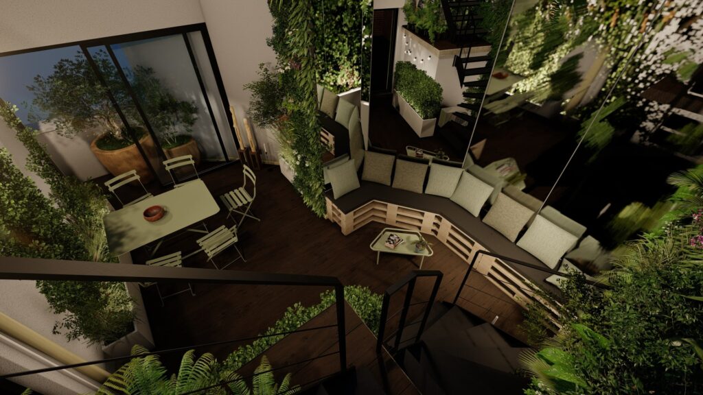 terrasse végétalisé en 3D