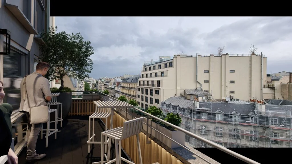 Photo en 3D d'une réalisation d'une terrasse par le bureau d'étude