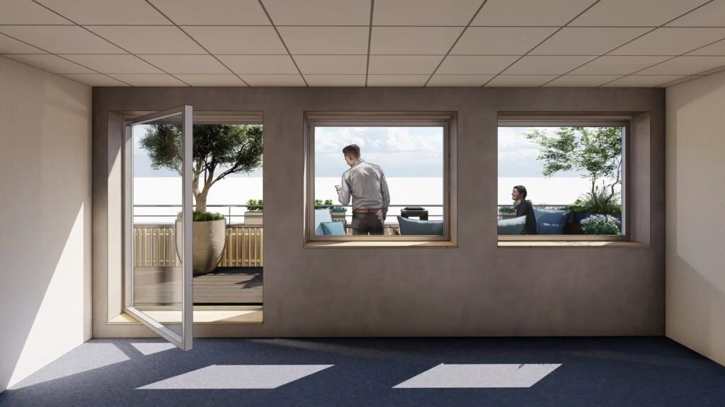 Photo en 3D de projet d'aménagement extérieur d'entreprise à Paris 8