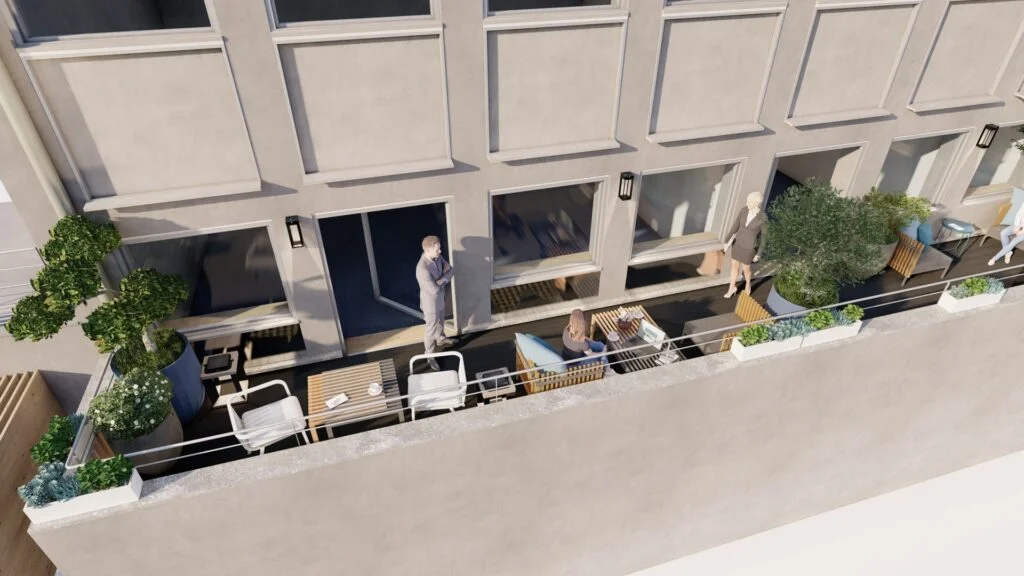 Photo d'une terrasse en 3d par le bureau d'étude de Terrasse et Jardin de Paris