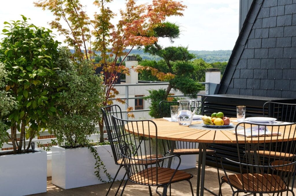 Aménagement d'une terrasse avec du mobilier extérieur Houe
