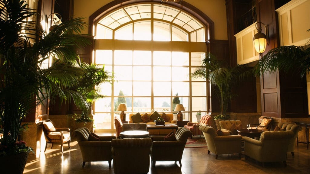 photo de l'intérieur d'un hôtel végétalisé