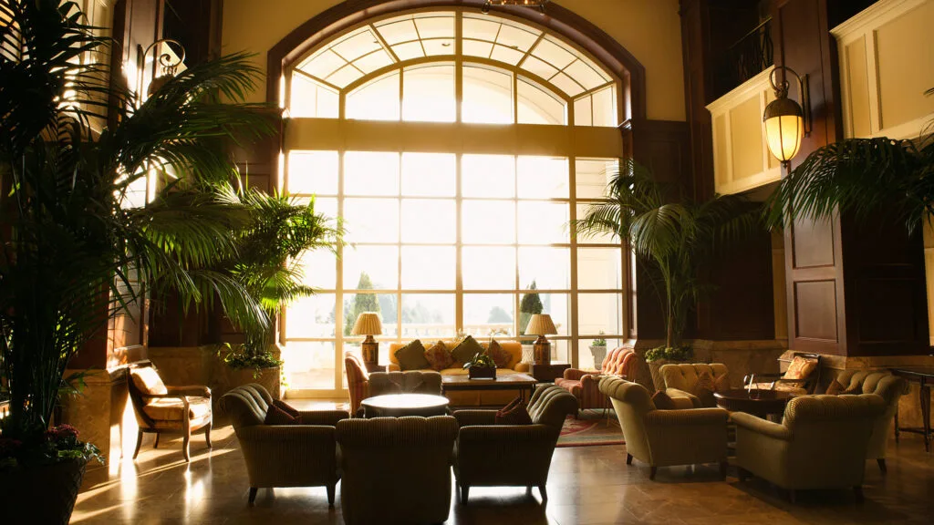 photo de l'intérieur d'un hôtel végétalisé