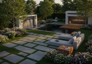 Inspiration pour un aménagement de jardin contemporain, alliant lignes épurées et matériaux modernes pour un extérieur stylé.