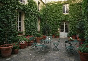 Idées créatives pour un aménagement de patio parisien optimisé et esthétique.
