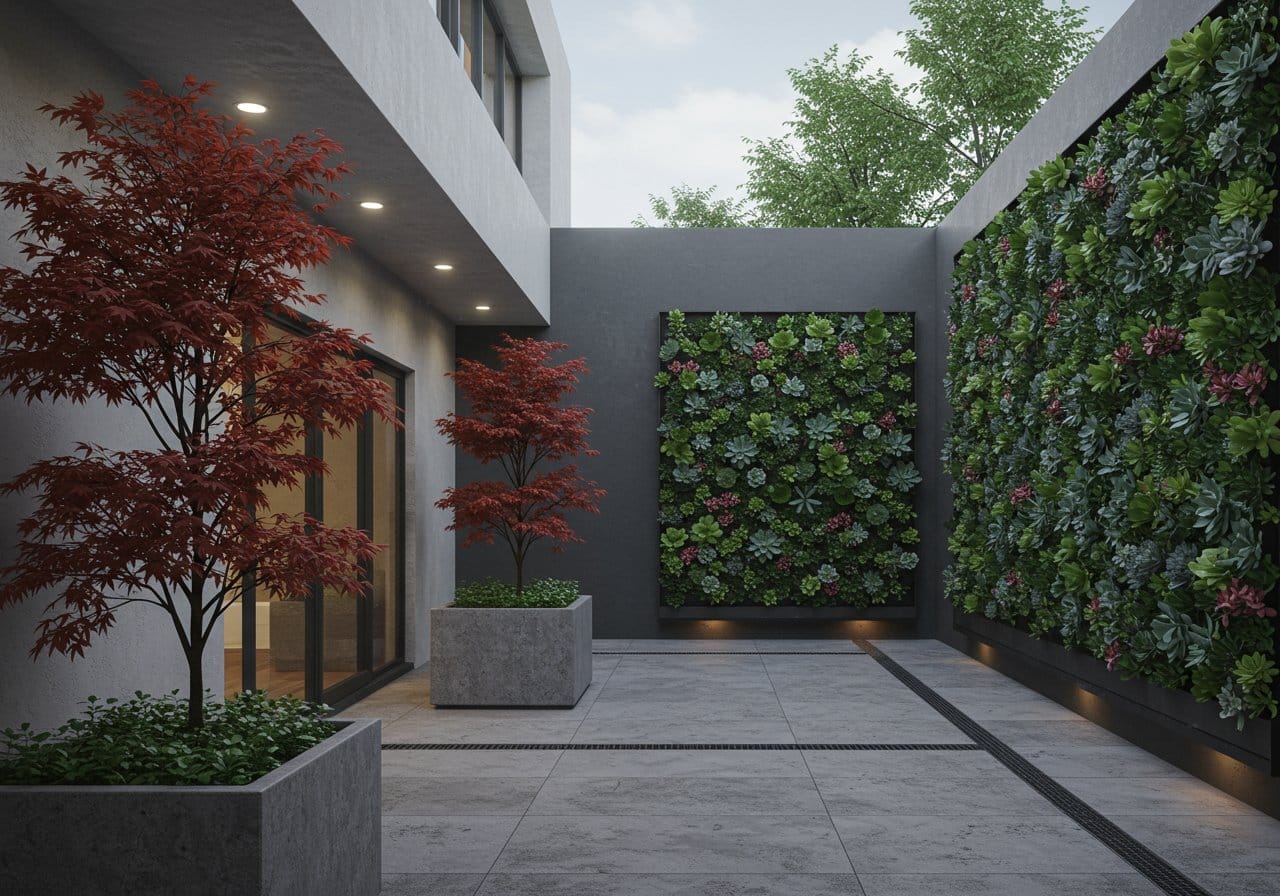 Enhance your daily life with interior courtyard landscaping and planting.