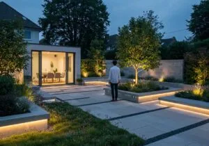 Un architecte d'extérieur conçoit des jardins harmonieux, transformant les espaces verts en havres de paix personnalisés.