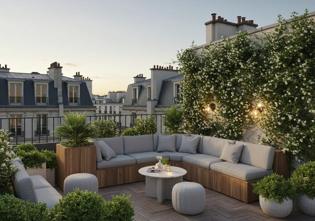 Collaborer avec un créateur d'art à vivre à Paris pour transformer un espace extérieur en un lieu unique.
