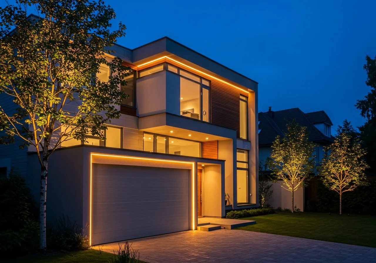 Une façade contemporaine aux matériaux innovants, emblème des nouvelles orientations en conception résidentielle.
