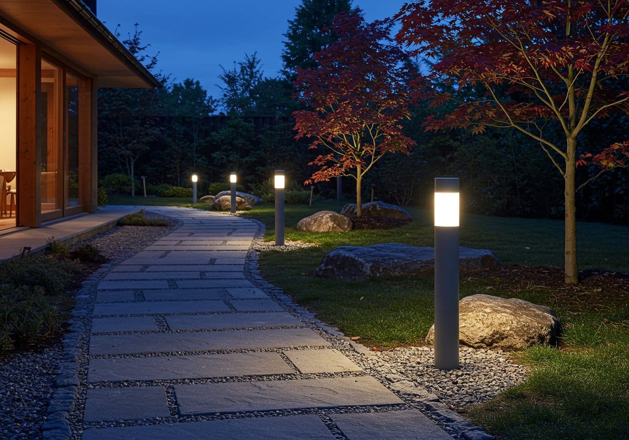 Sublimez vos espaces verts et sécurisez votre propriété grâce à un éclairage de jardin design.