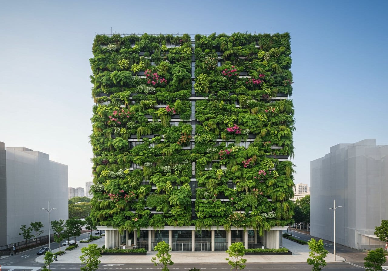 La façade végétalisée contribue à une meilleure isolation thermique des bâtiments en milieu urbain.