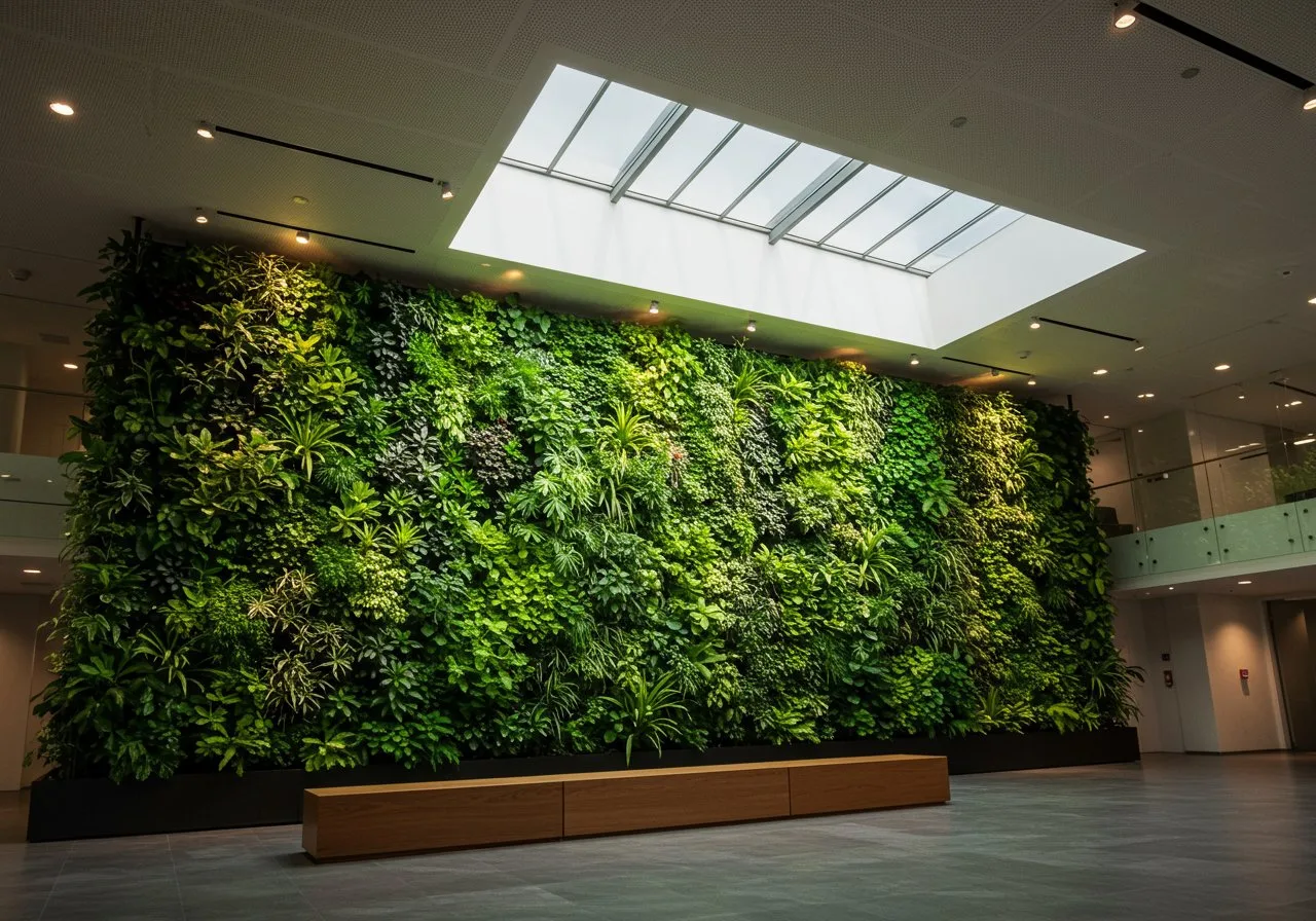 Aménagement paysager d'intérieur pour créer des bureaux où bien-être et productivité s'épanouissent naturellement.