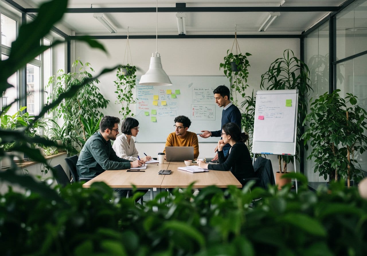 Les végétaux purifient l'air et embellissent le cadre de travail, favorisant la concentration et la sérénité.