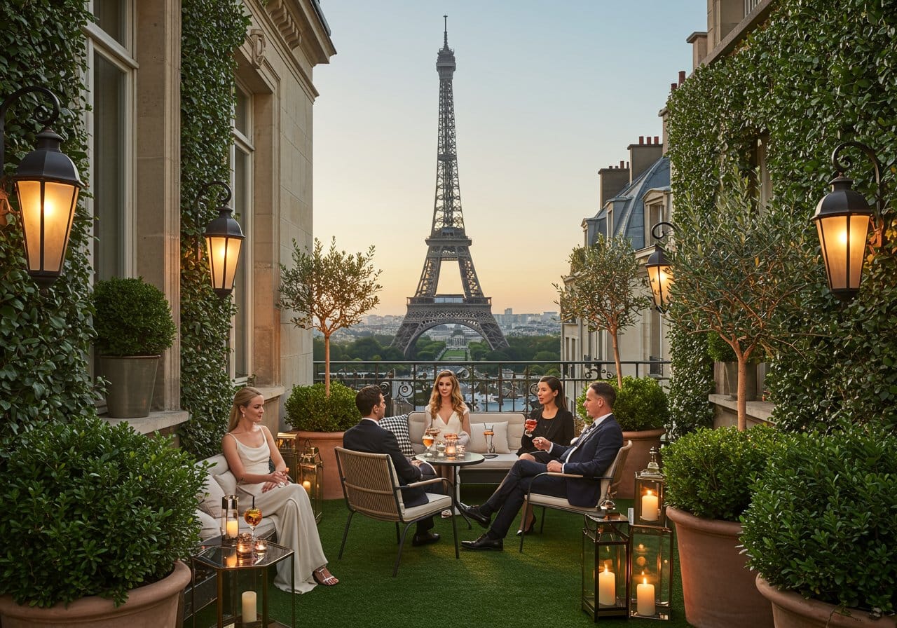 Profitez d'une terrasse d'hôtel végétalisée à Paris, un havre de paix au cœur de la capitale.