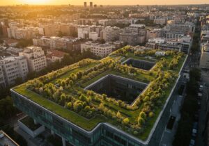 Une toiture végétalisée contribue à l'amélioration de la qualité de l'air en ville et à la réduction des îlots de chaleur.
